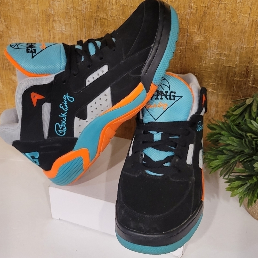 Patrick Ewing Wrap Black Baltic Shocking Orange 1EW90103-968 Sneakers Sz 9.5